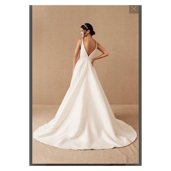 JENNY YOO BHLDN Eden Easton Wedding Gown Size 14 Deep V Neck Cutout NWT - Picture 8 of 13